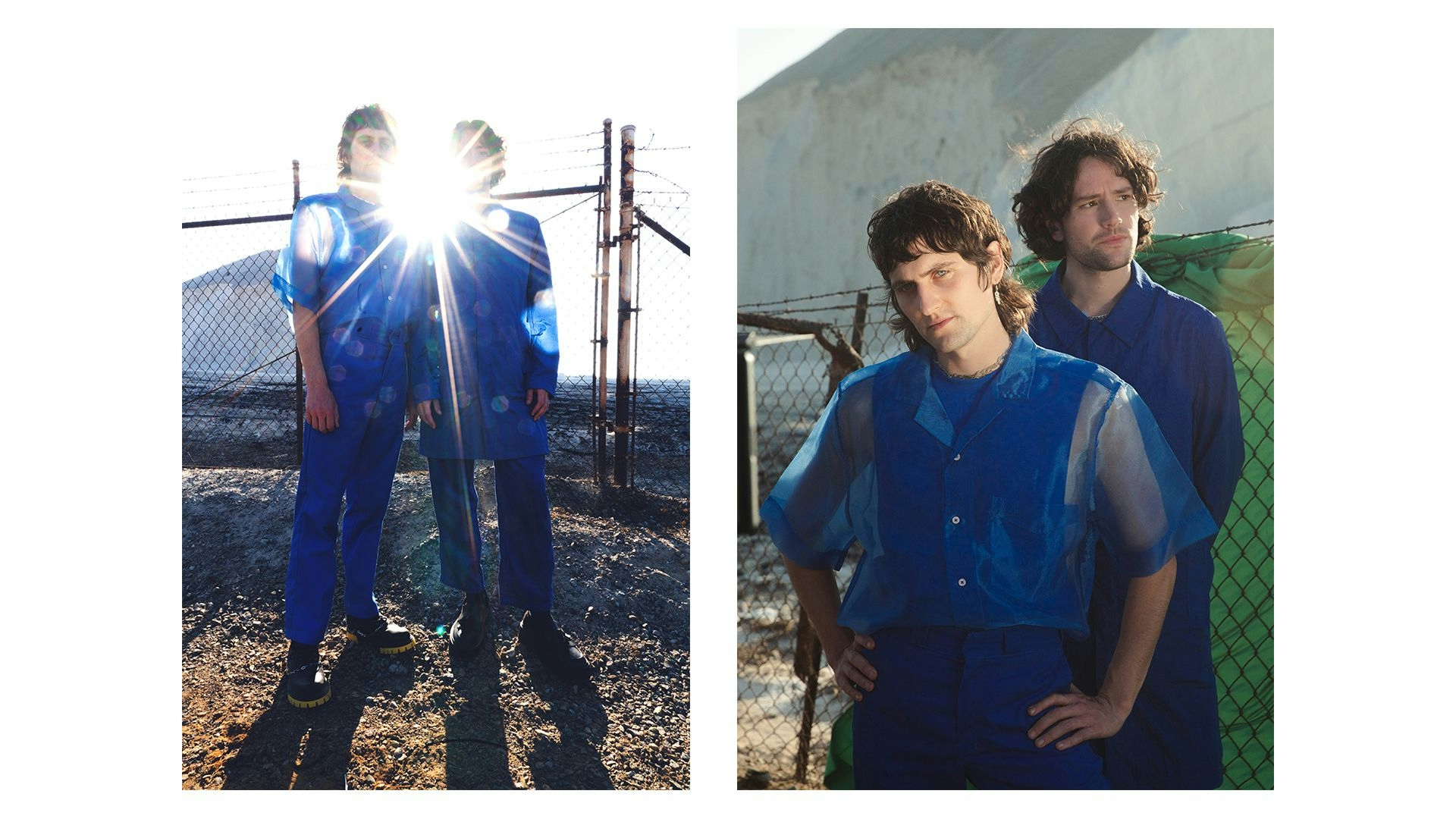 From the Sports Get A Good Look Album Campaign is a diptych of the band members wearing blue