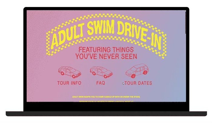 Adult Swim Drive-In digital marketing landing campaign