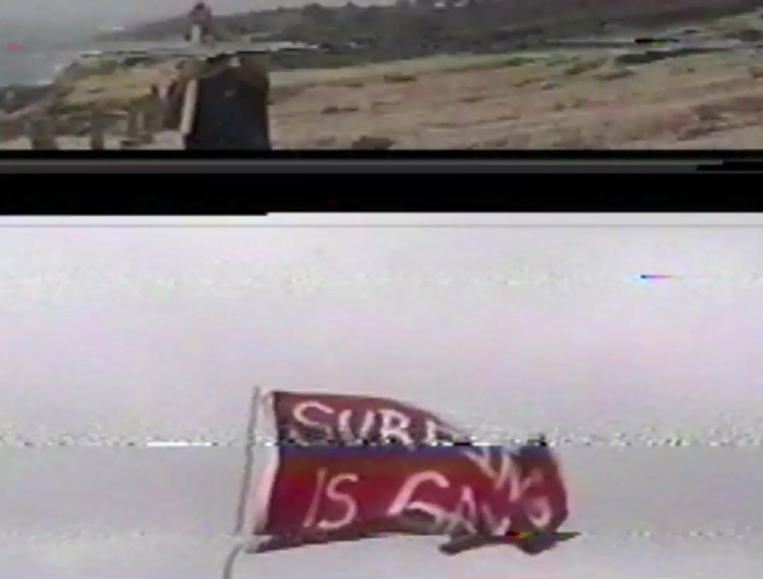 Icons Are For Everyone Campaign video clip featuring a red flag that reads: "Surfing is Gay"