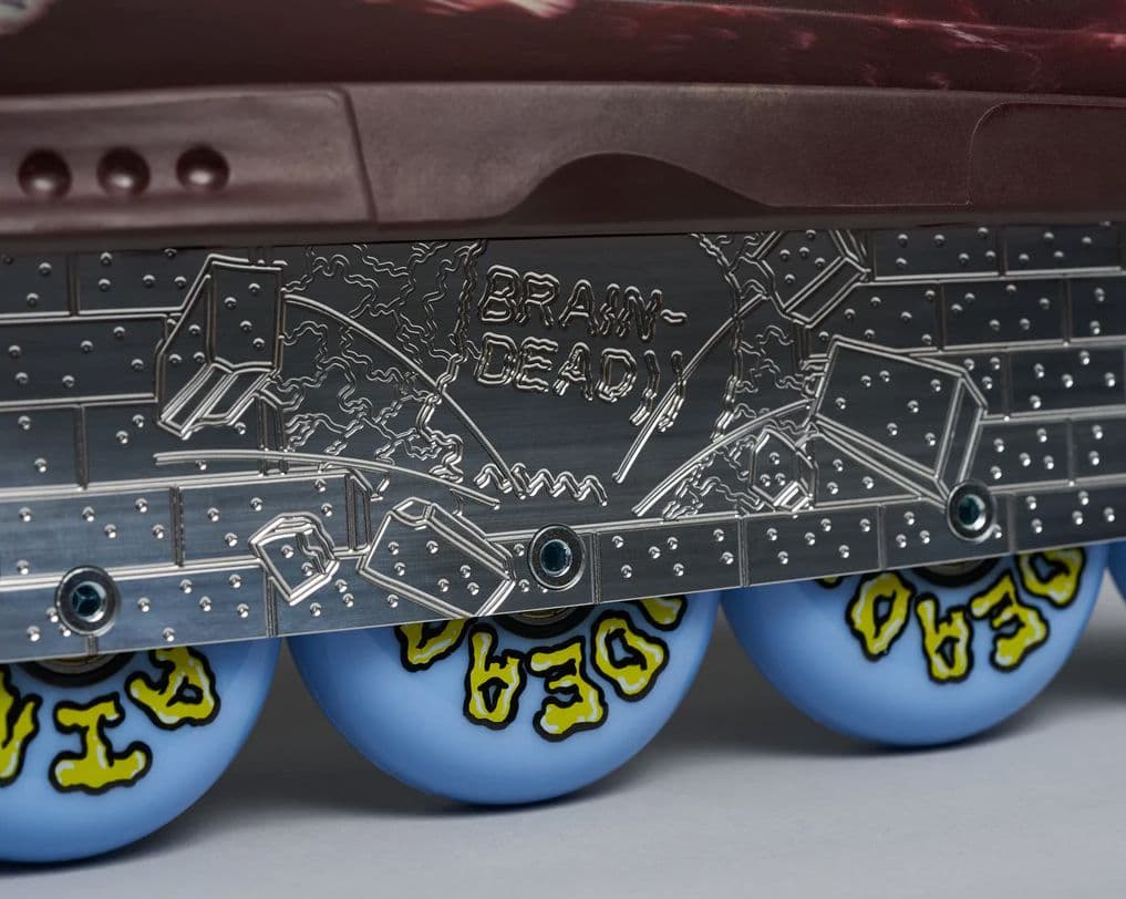 Brain Dead x Wizard Skating aluminum frame close-up