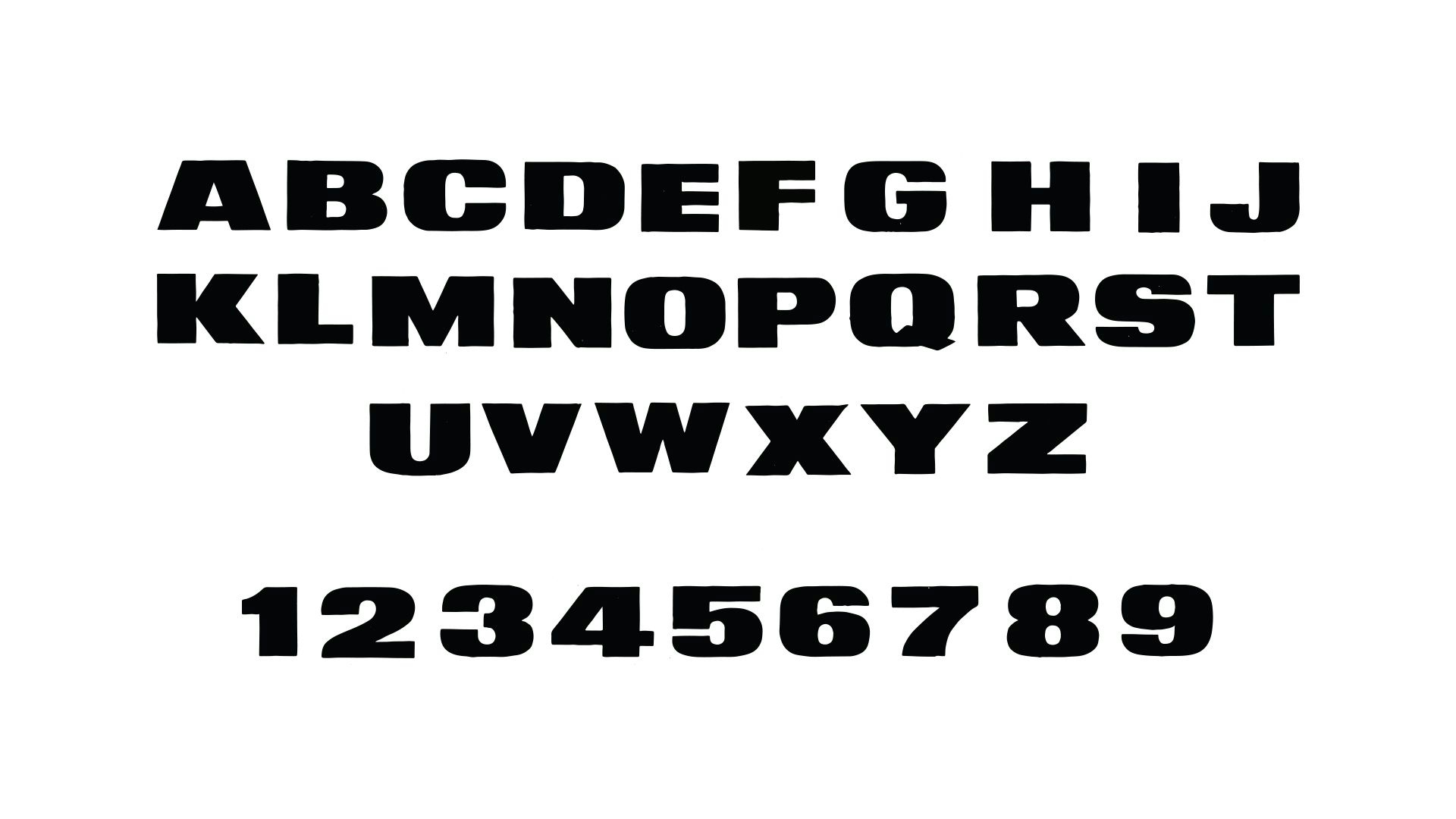 Glyph set for the Fender Next typeface used across the campaign