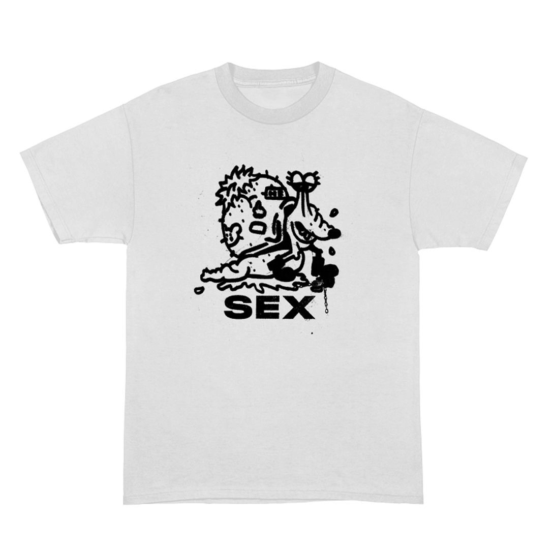 Hether "sex" snail illustration graphic tee flat-lay