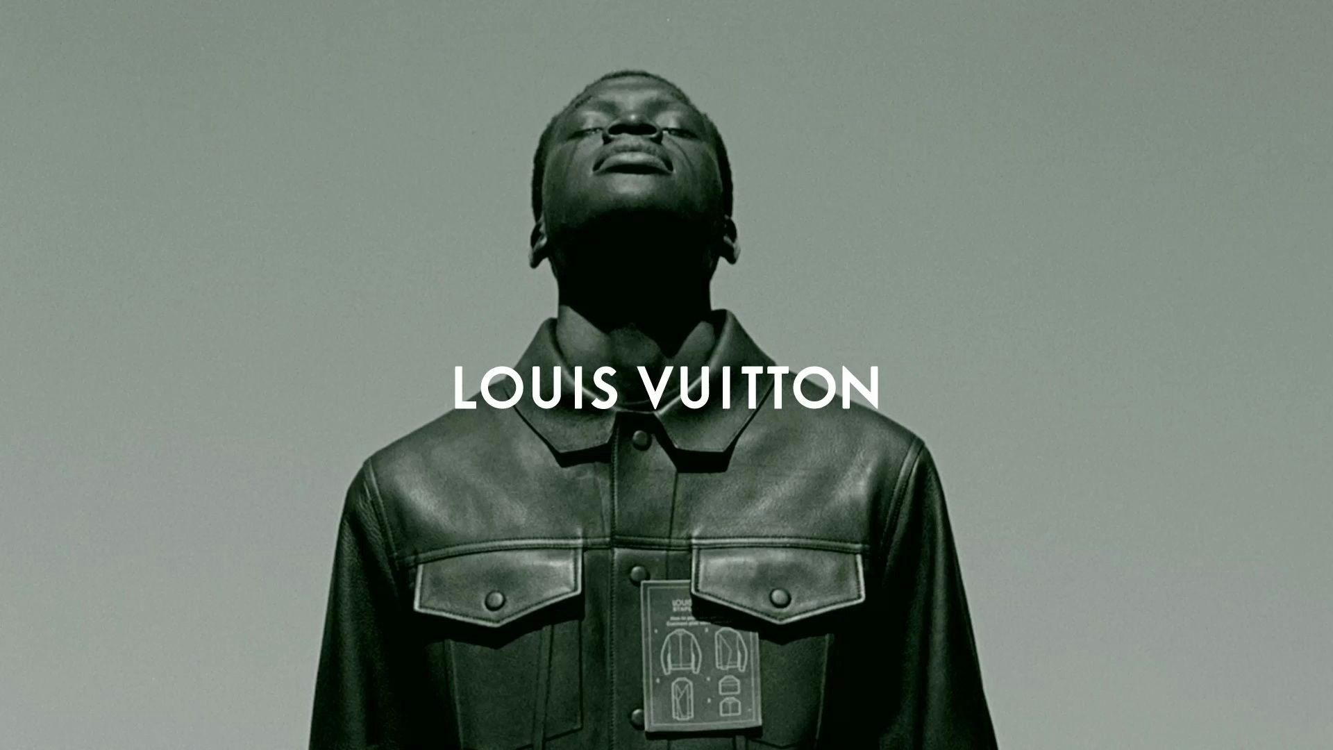 Louis Vuitton Men’s SS19 Campaign title card and "compassion" close up of model